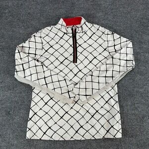 Tail Activewear Womens Quarter Zip Long Sleeve Golf Top White Black Red L